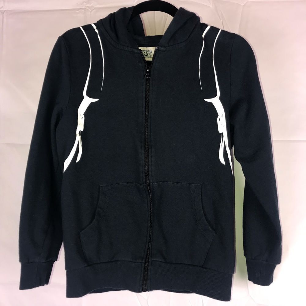 Seven Oaks Hoodie With attached Backpack Graphic Detail